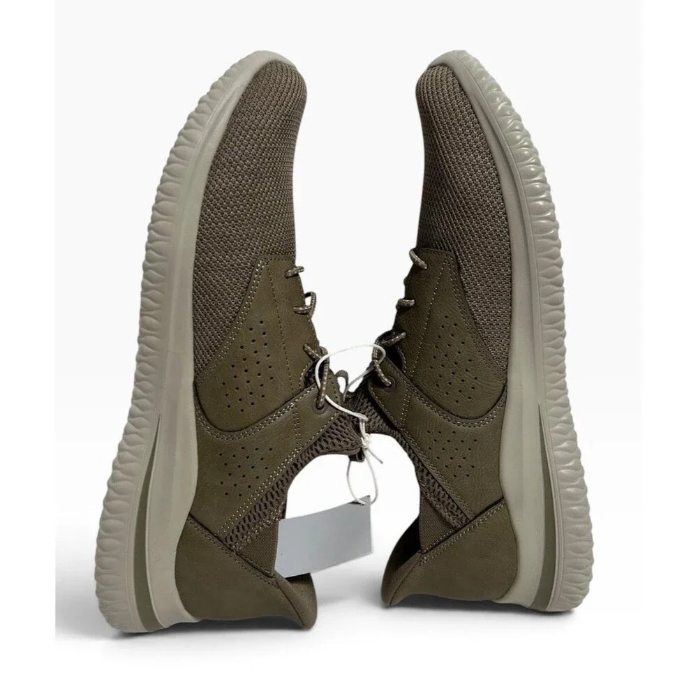Skechers Delson Swift Fit Sneakers Mens 12 Taupe Hands Free Slip-Ins 255101 NWOB